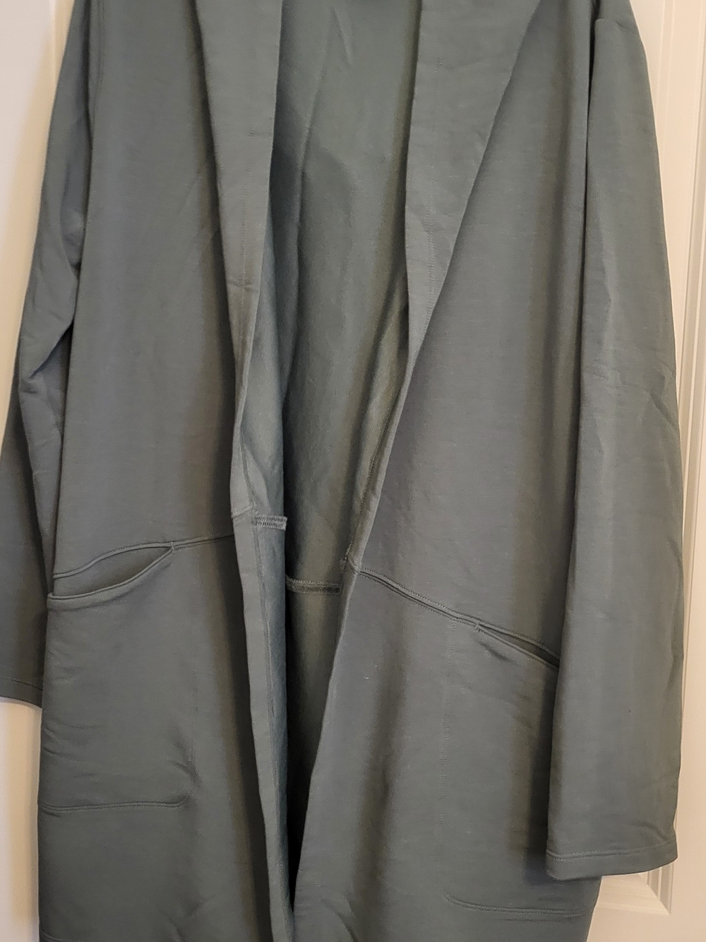 Skechers Open-Front Teddy Jacket in Slate Green